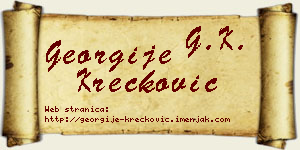Georgije Krečković vizit kartica